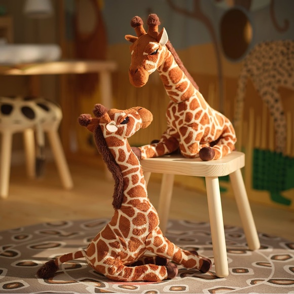 Giraffe Plush Toy Giraffe Stuffy Zoo Animal Brown Cream Sandlopare - Picture 3 of 5